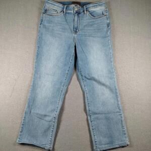 Judy Blue Womens 15/32 Light Blue Straight Fit Jeans Stretch Denim EUC Casual